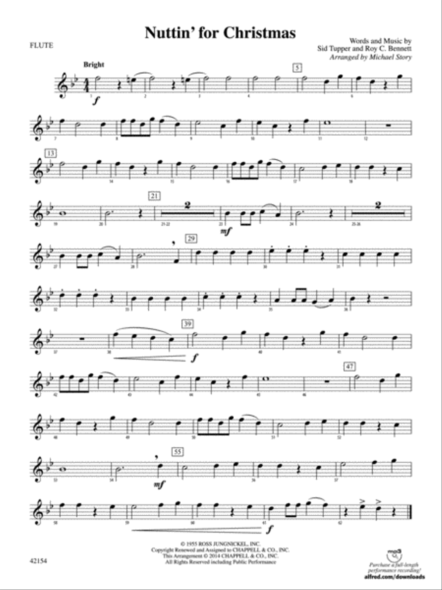Nuttin' for Christmas: Flute Concert Band scores gallery preview page 1