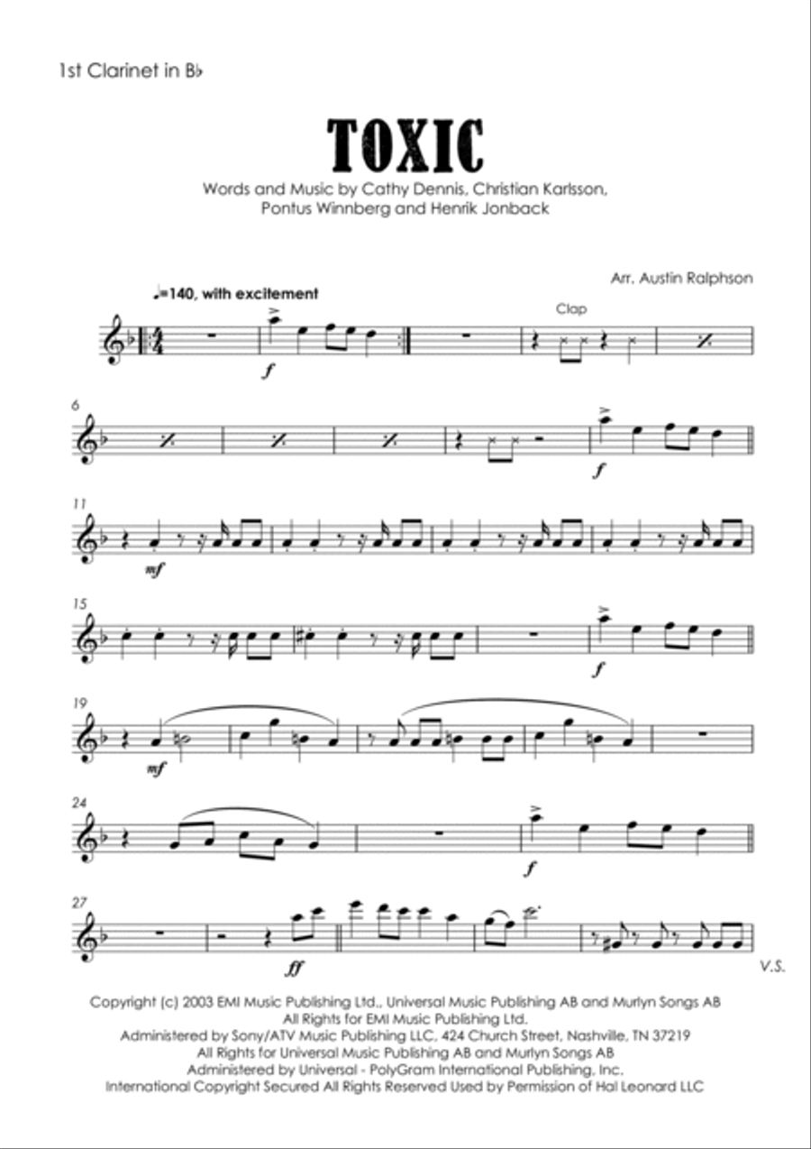 Toxic Toxic Clarinet Quartet scores gallery preview page 3