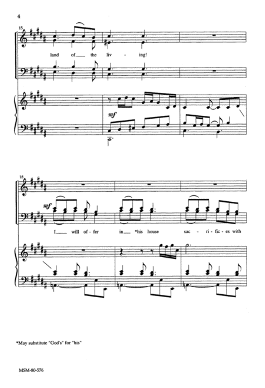 The Lord Is the Stronghold of My Life (Offertory for Pentecost 6) 4-Part scores gallery preview page 4