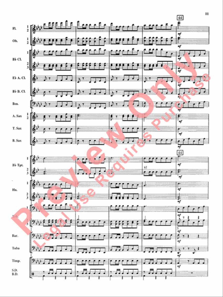Royal Fireworks Music Concert Band scores gallery preview page 12