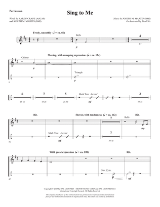 Sing to Me - Percussion 1 & 2