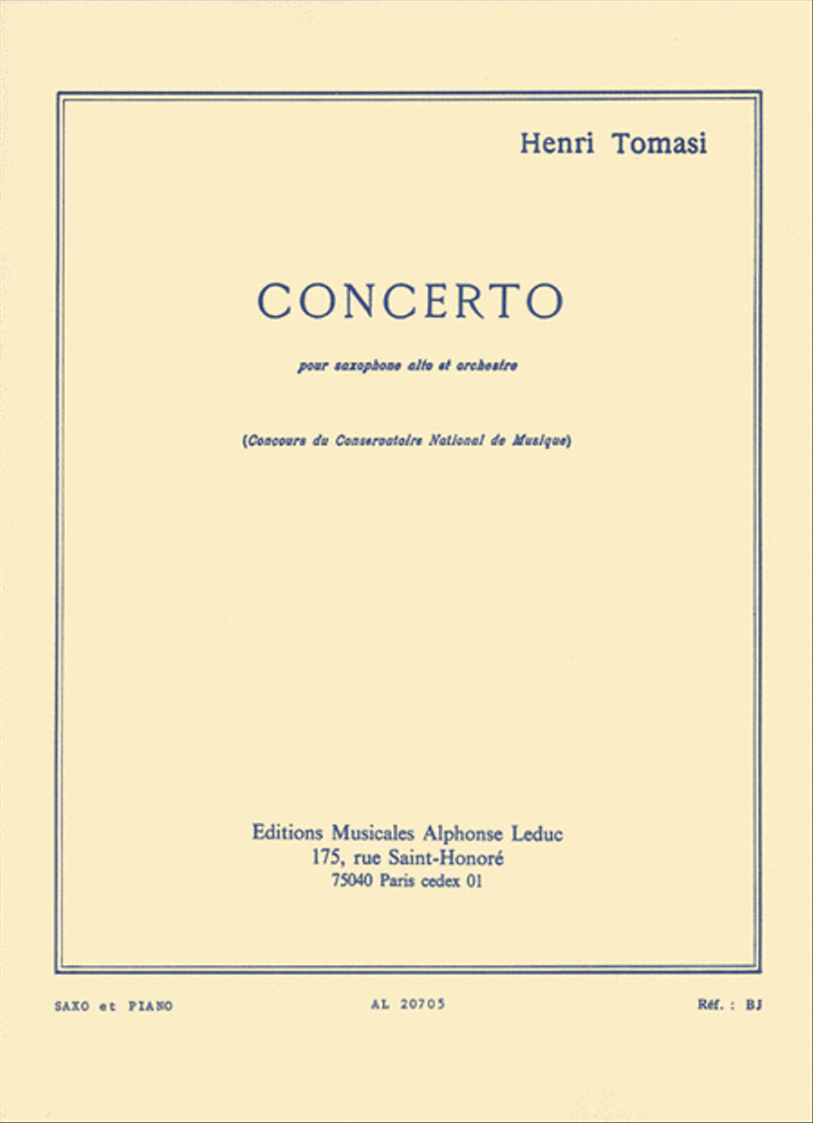 Concerto(saxophone Orchestre) Saxophone Et Piano