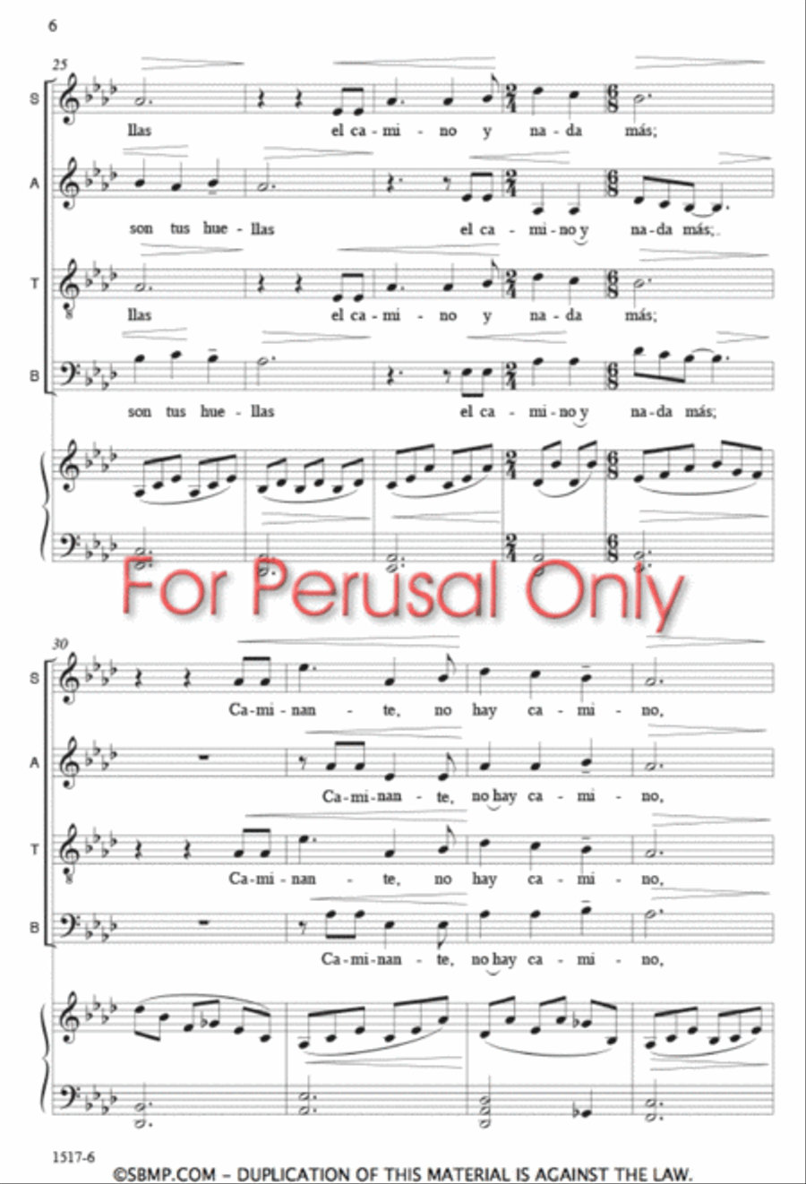 La Cancion del Caminante La Cancion del Caminante 4-Part scores gallery preview page 5
