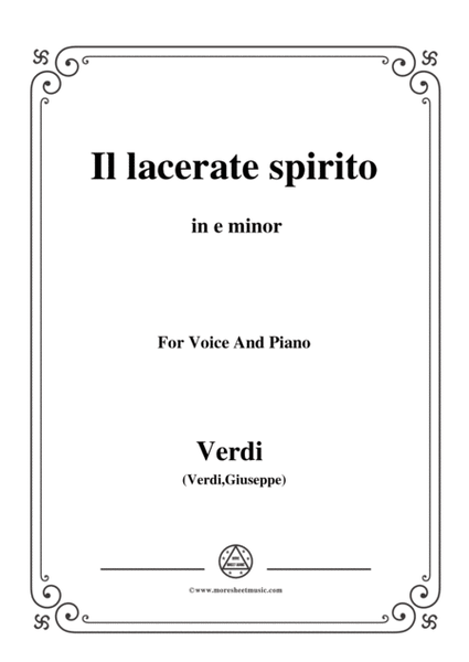 Verdi-Il lacerate spirito(A te l'estremo addio) in e minor, for Voice and Piano image number null
