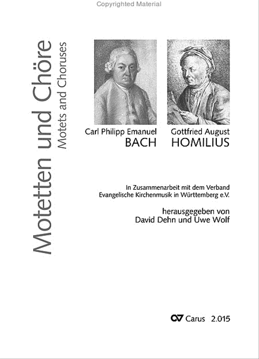 Carl Philipp Emanuel Bach & Gottfried August Homilius. Motets and Choruses Choir scores gallery preview page 3