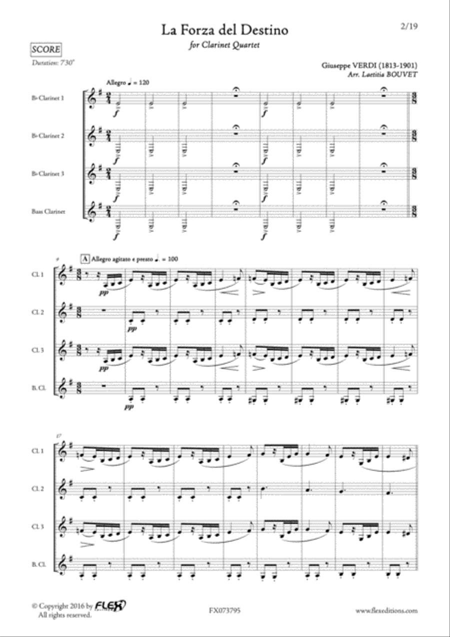 La Forza del Destino Clarinet Quartet scores gallery preview page 2