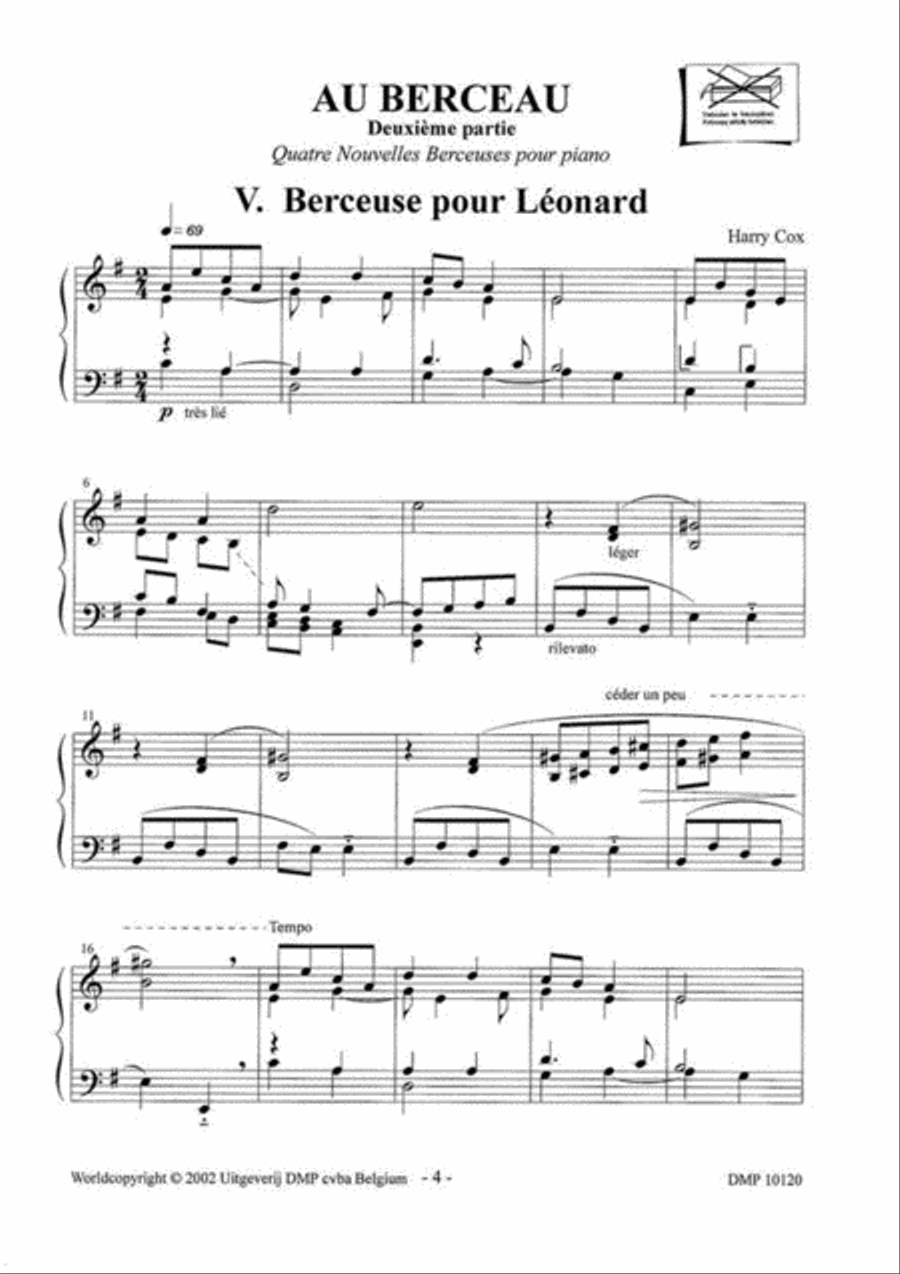 Au Berceau Piano Solo scores gallery preview page 2