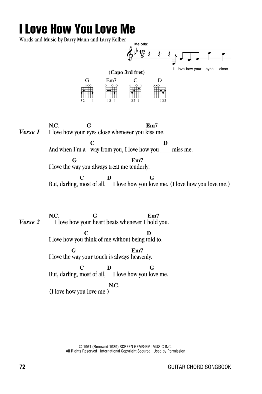 I Love How You Love Me I Love How You Love Me Acoustic Guitar scores gallery preview page 1