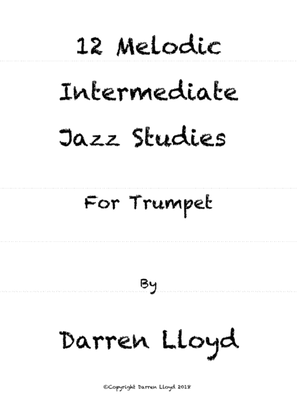 Book cover for 12 melodic intermediate jazz studies for Trumpet
