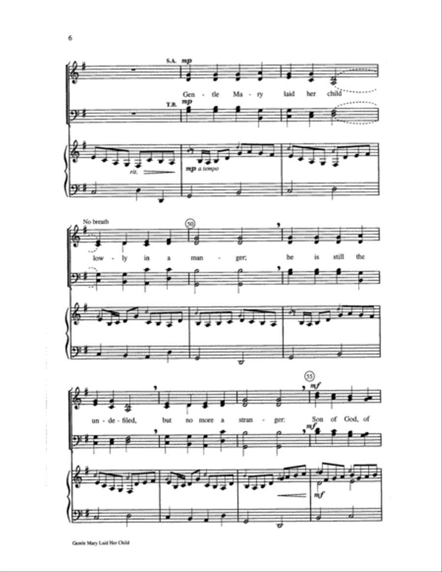 Gentle Mary Laid Her Child 4-Part scores gallery preview page 6