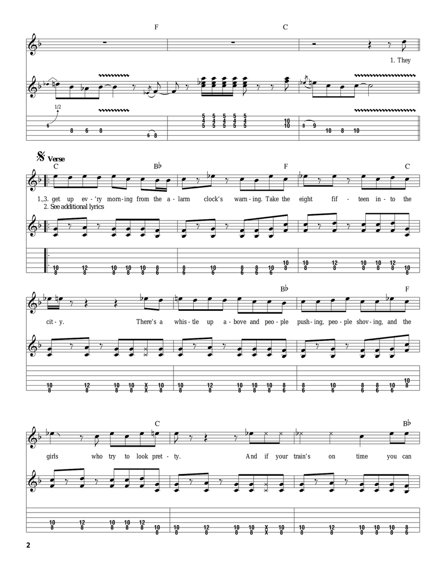Takin' Care Of Business Takin' Care Of Business Guitar Tablature scores gallery preview page 2