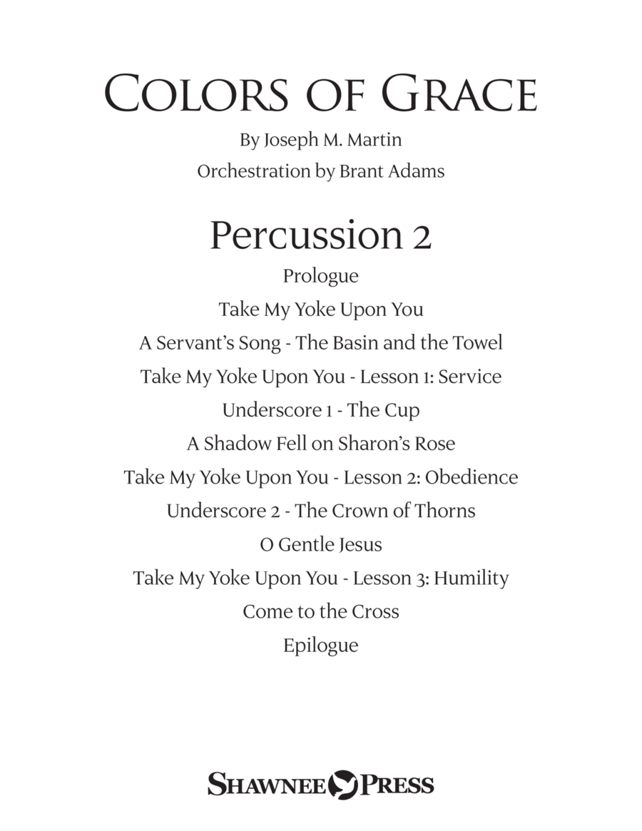 Colors of Grace - Lessons for Lent (New Edition) (Orchestra Accompaniment) - Percussion 2