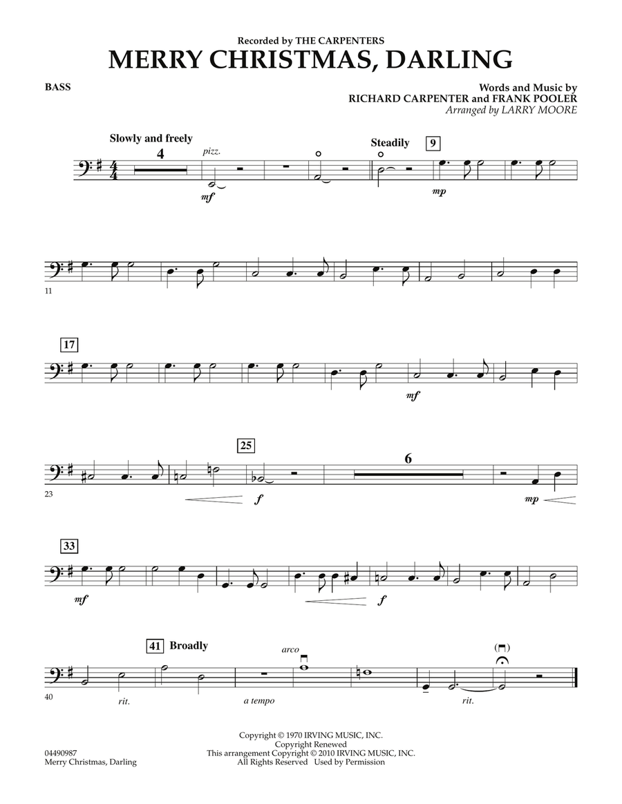 Merry Christmas, Darling - Bass Orchestra scores gallery preview page 1