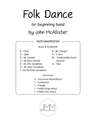 Book cover for Folk Dance - for beginning band