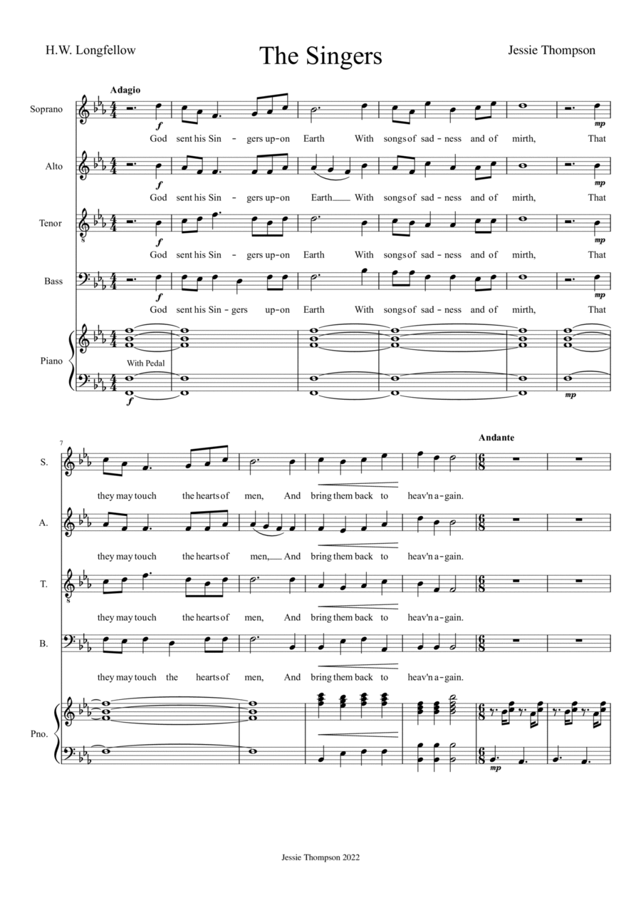The Singers The Singers 4-Part scores gallery preview page 1