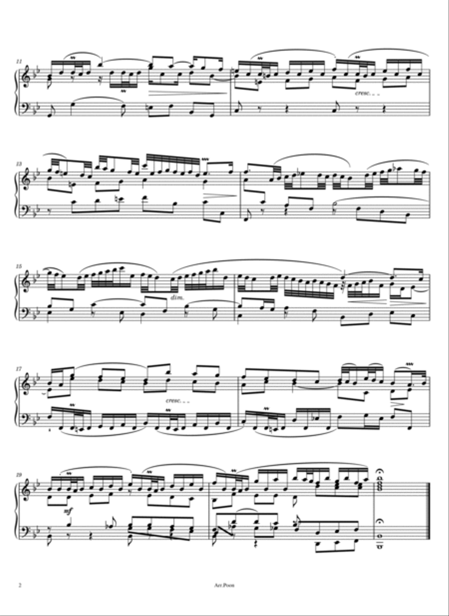 J.S.Bach - Partita No.1 In B Flat Major, BWV 825 - Original For Piano Solo Complete Piano Solo scores gallery preview page 2