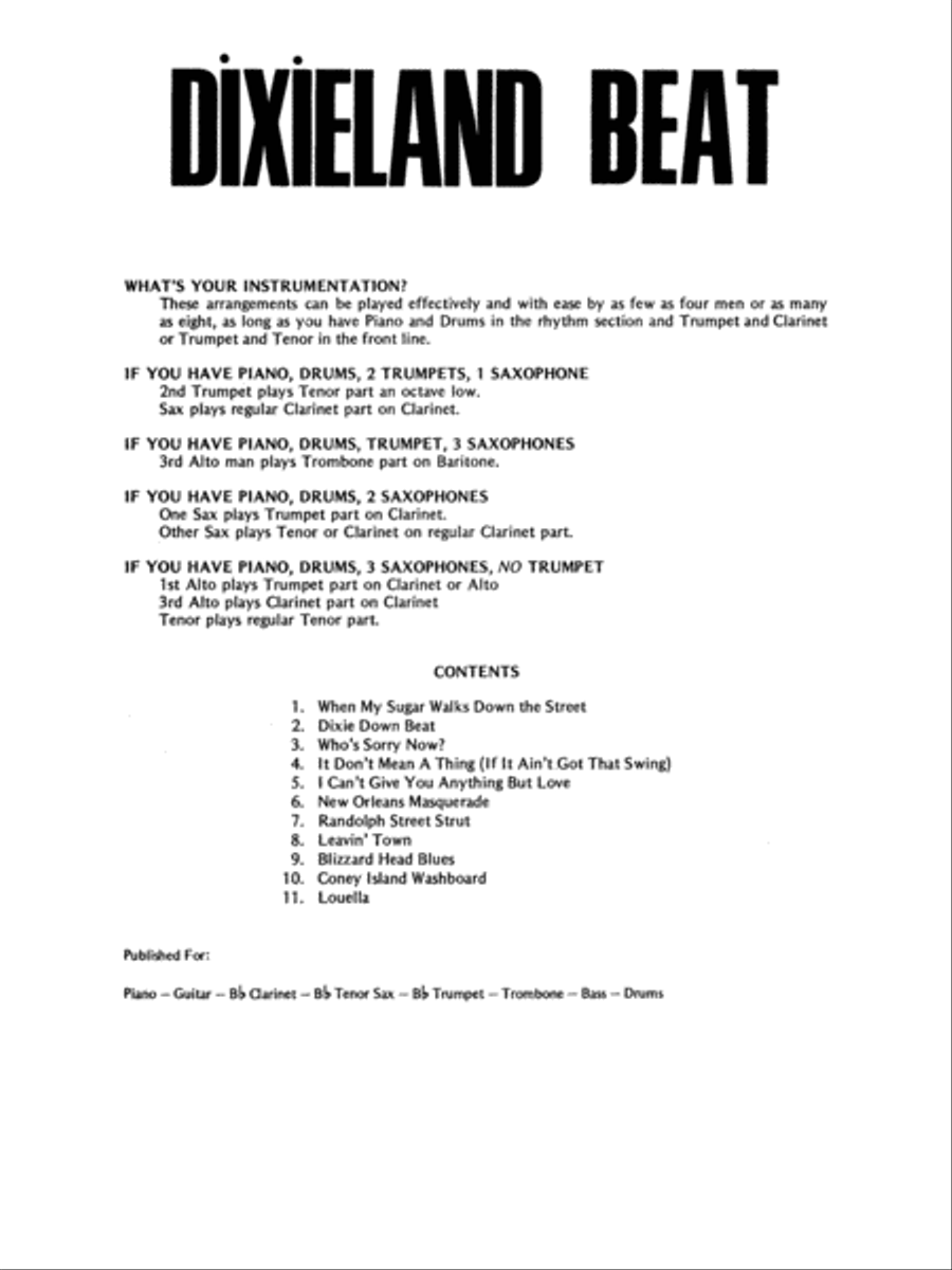 Dixieland Beat (Piano Accompaniment / Conductor)