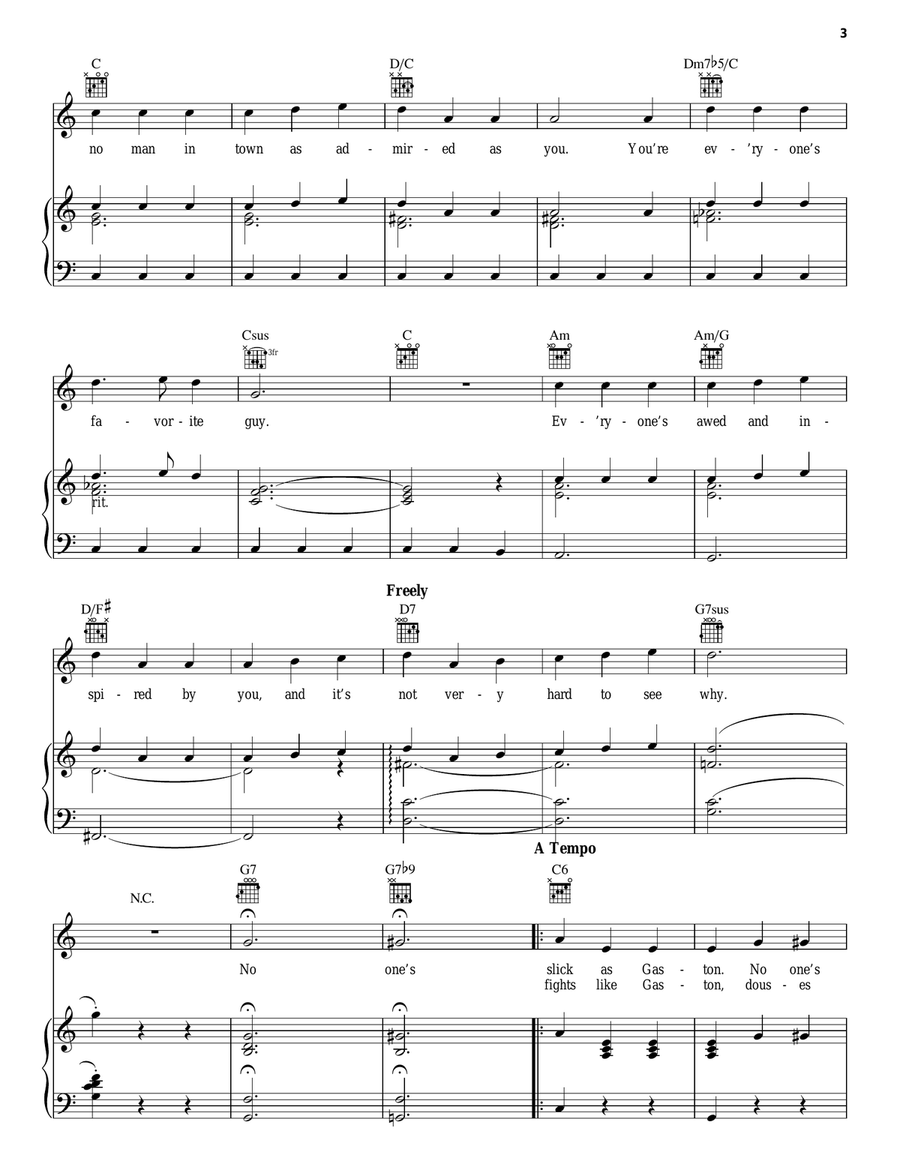 Gaston (from Beauty And The Beast: The Broadway Musical) Guitar scores gallery preview page 3