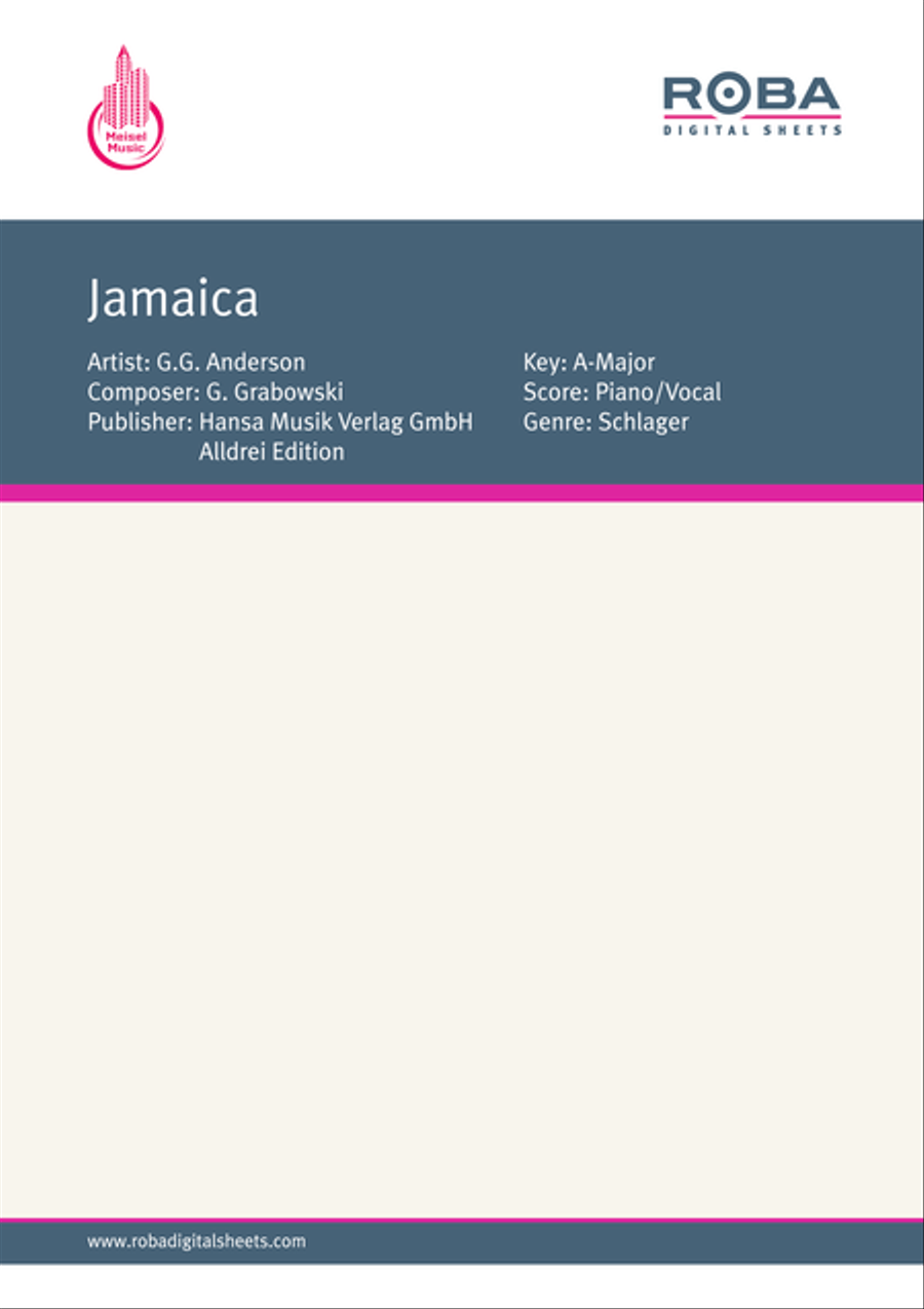 Jamaica Jamaica Piano, Vocal scores gallery preview page 1