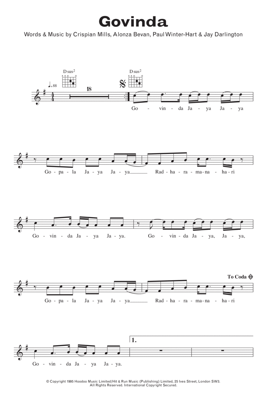 Govinda Piano scores gallery preview page 1