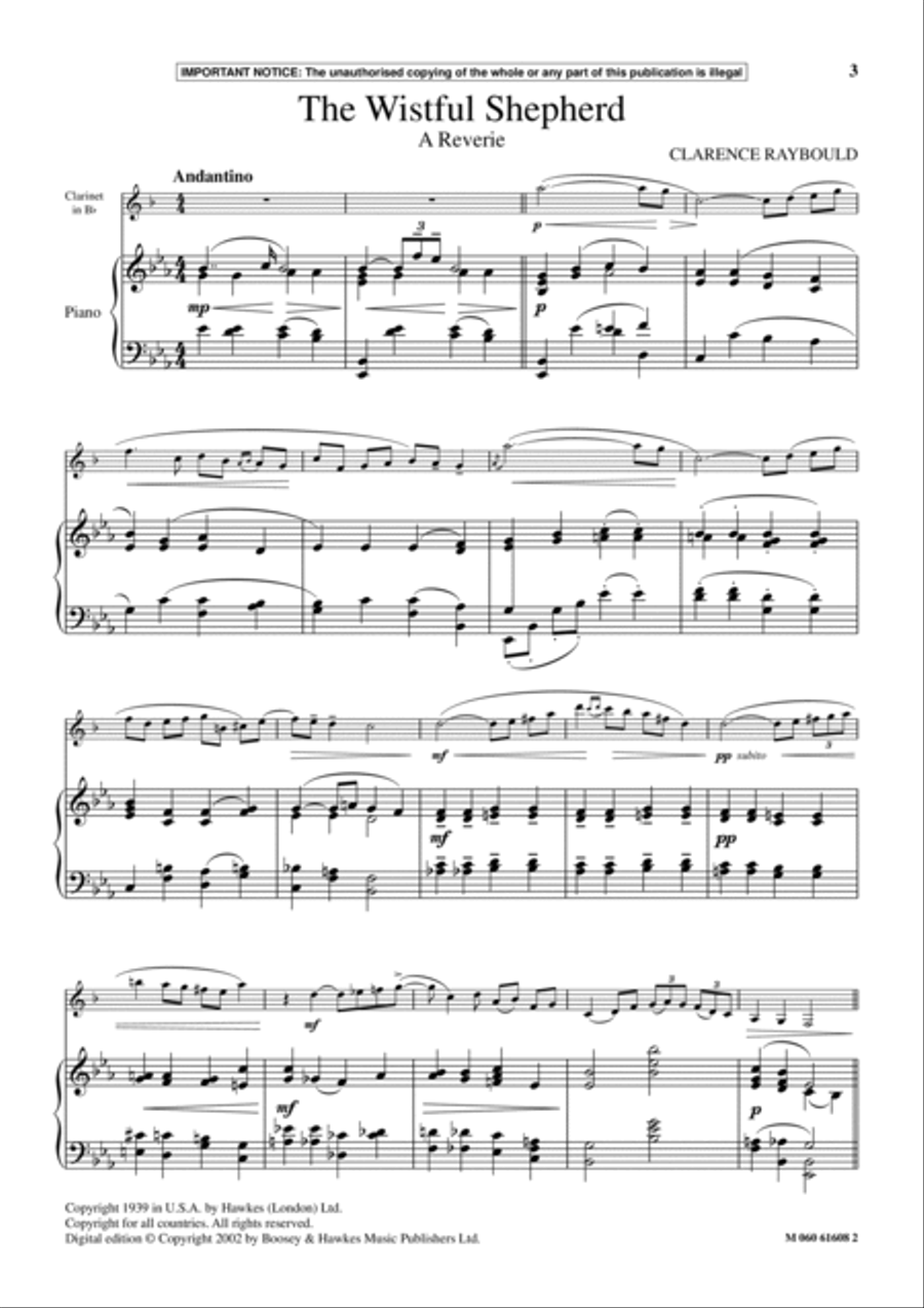 The Wistful Shepherd (A Reverie) School and Community scores gallery preview page 3