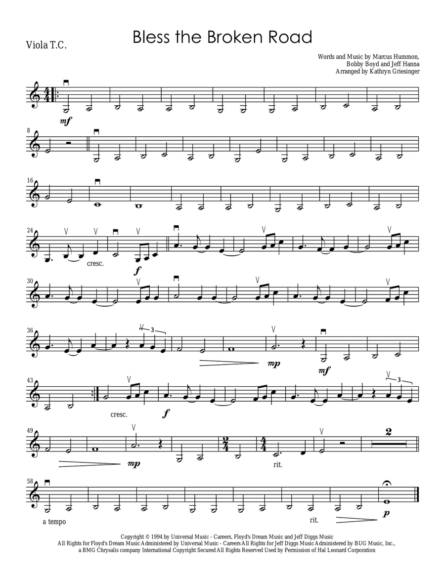 Bless The Broken Road String Quartet scores gallery preview page 6