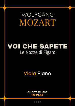 Voi Che Sapete from Le Nozze di Figaro - Viola and Piano (Full Score and Parts)