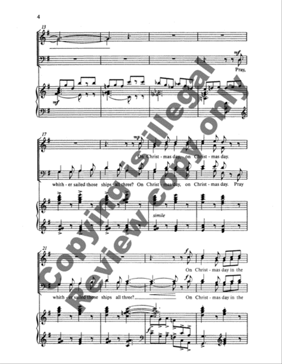 Christmas Trilogy: 1. I Saw Three Ships 4-Part scores gallery preview page 9
