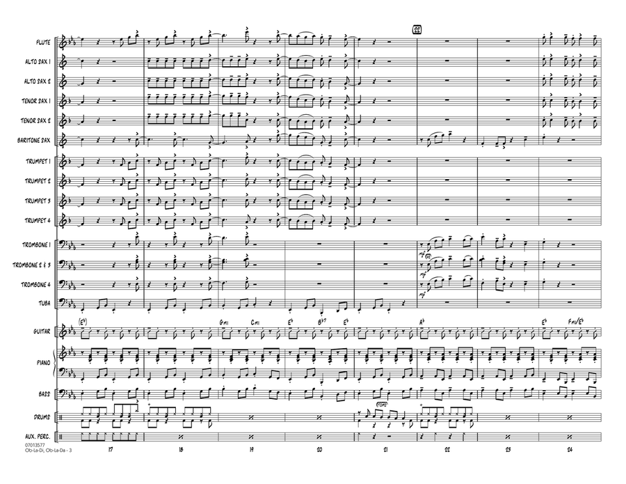 Ob-La-Di, Ob-La-Da (arr. John Berry) - Conductor Score (Full Score) Jazz Ensemble scores gallery preview page 3