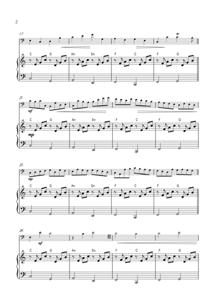 "Canon" by Pachelbel - Version for TROMBONE with PIANO image number null