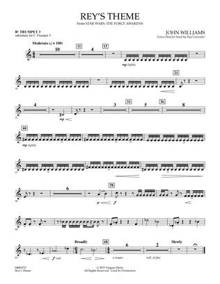 Book cover for Rey's Theme (from Star Wars: The Force Awakens) - Bb Trumpet 3 (sub. C Tpt. 3)
