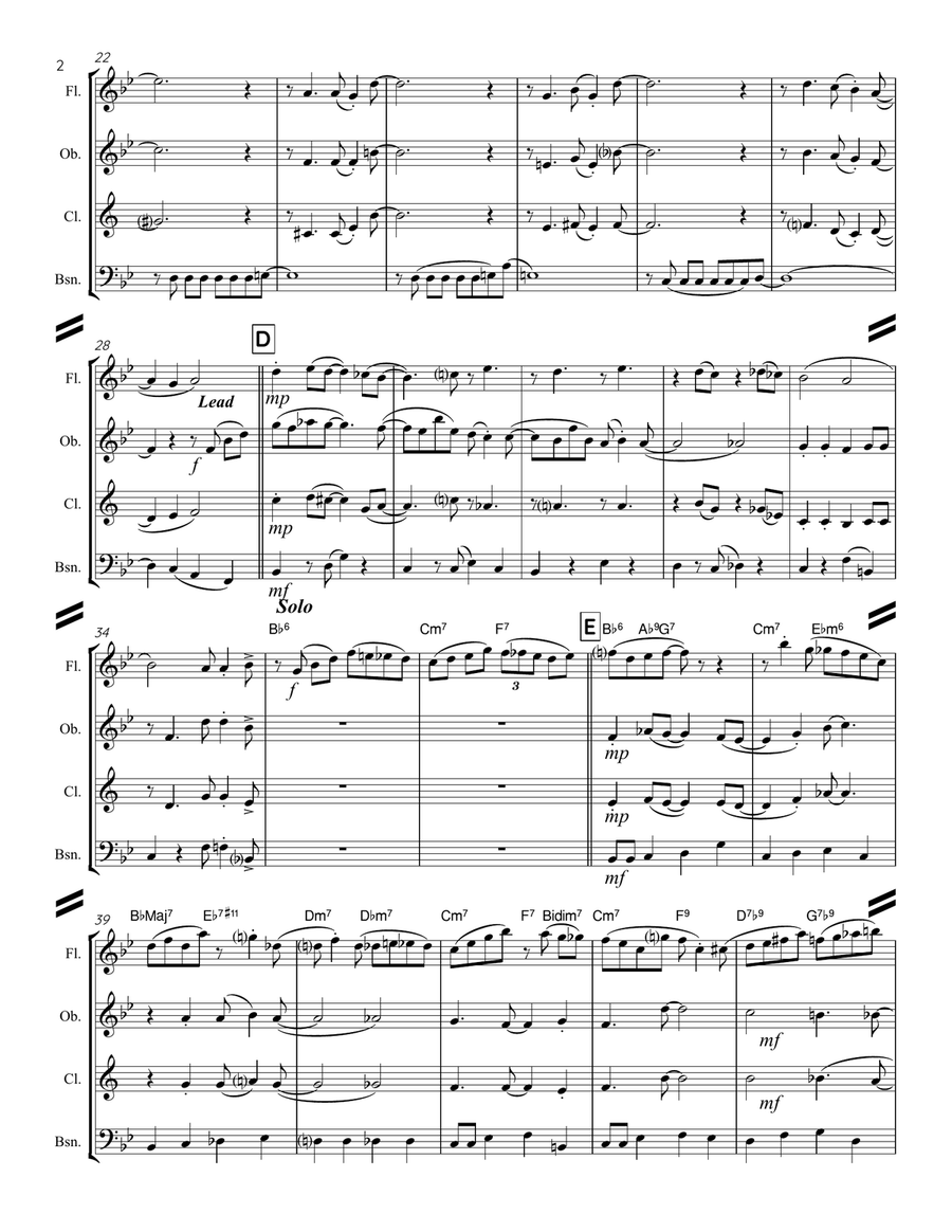 I've Got The World On A String Woodwind Quartet scores gallery preview page 3