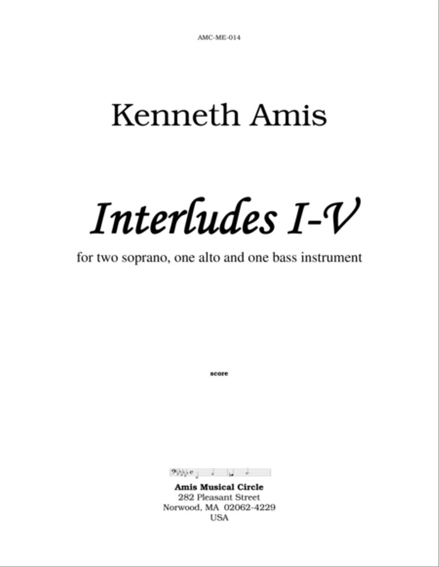 Interludes I-V Interludes I-V Small Ensemble scores gallery preview page 1
