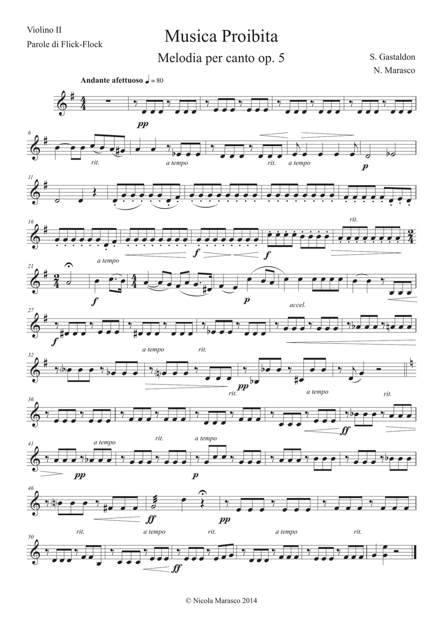 Musica Proibita - Orchestral parts set Chamber Orchestra scores gallery preview page 2