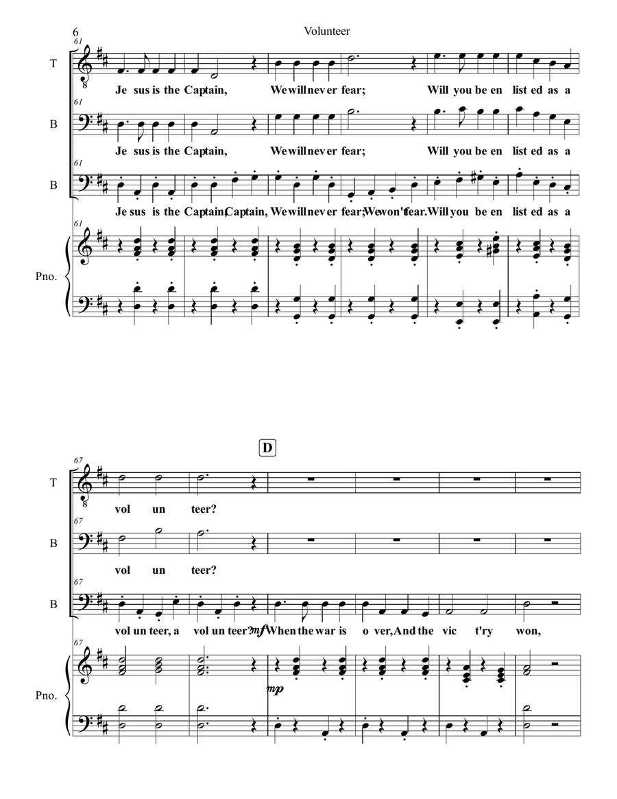 Volunteer for Jesus Volunteer for Jesus 3-Part scores gallery preview page 6