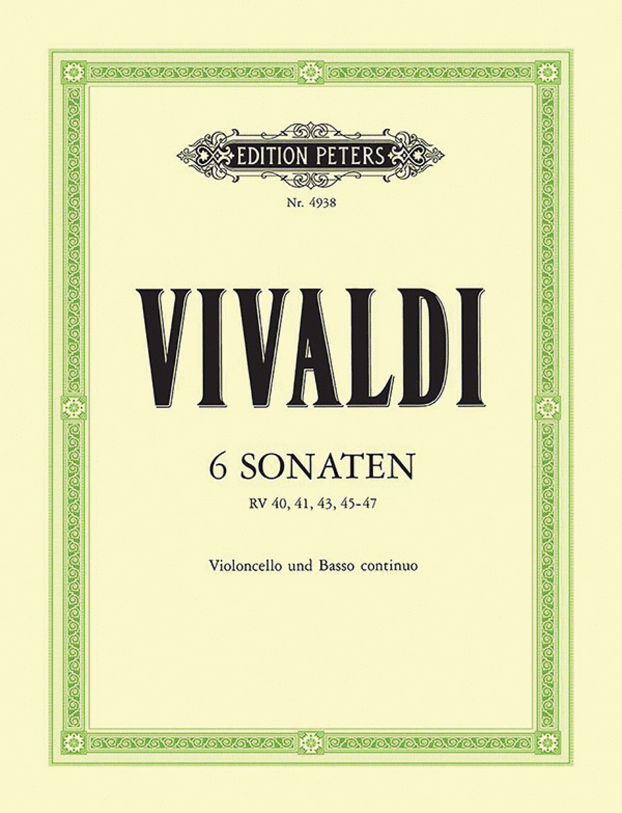 6 Sonatas for Cello and Continuo Piano scores gallery preview page 1