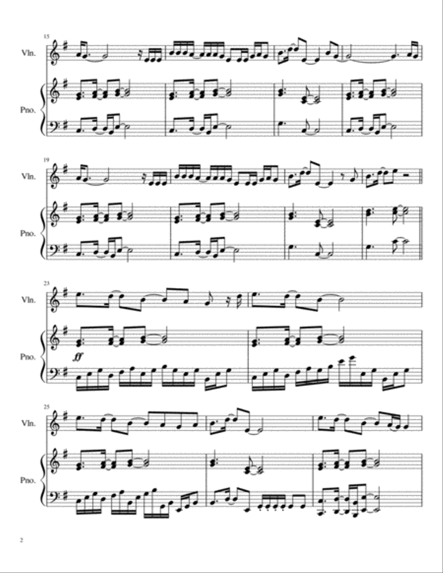 Ocean Eyes Violin Solo scores gallery preview page 2