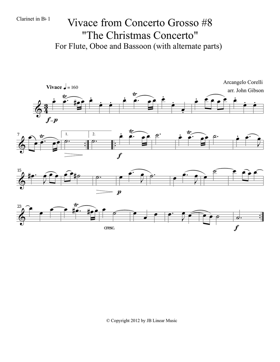 Corelli - from the Christmas Concerto - woodwind trio (flexible instrumentation) Woodwind Trio scores gallery preview page 5