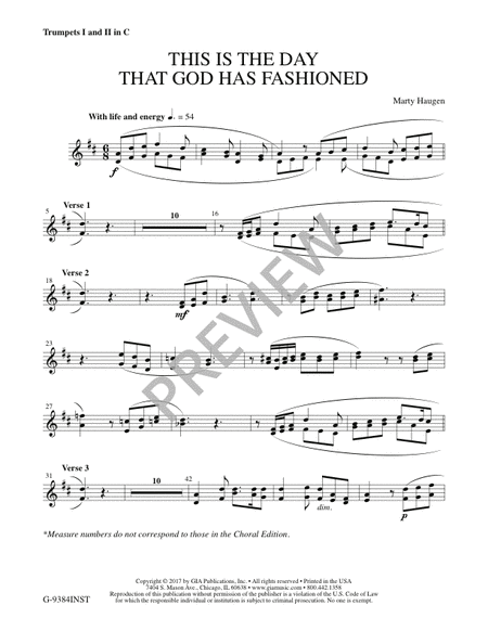 This Is the Day That God Has Fashioned - Instrument edition