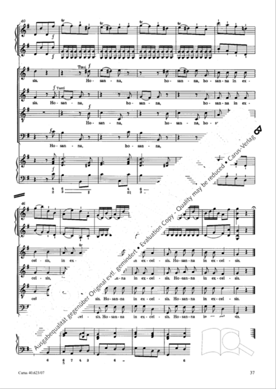 Missa brevis in G major 4-Part scores gallery preview page 38