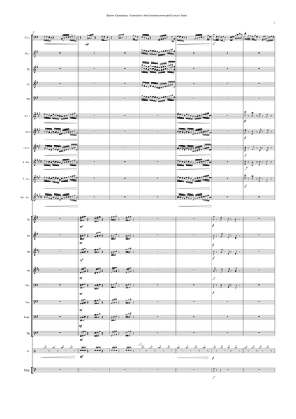 Barton Cummings: Concertino for contrabassoon and concert band, full score and solo part