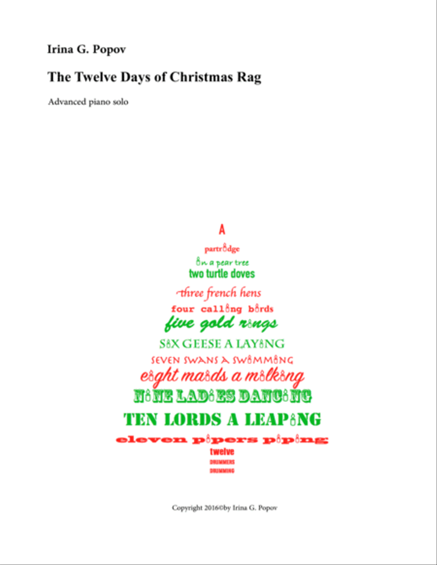The Twelve Days of Christmas Rag Piano Solo scores gallery preview page 1