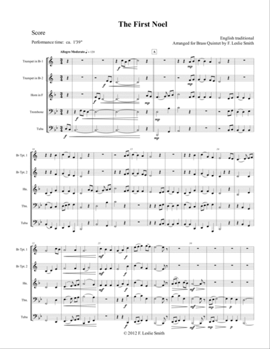 The First Noel Brass Ensemble scores gallery preview page 2