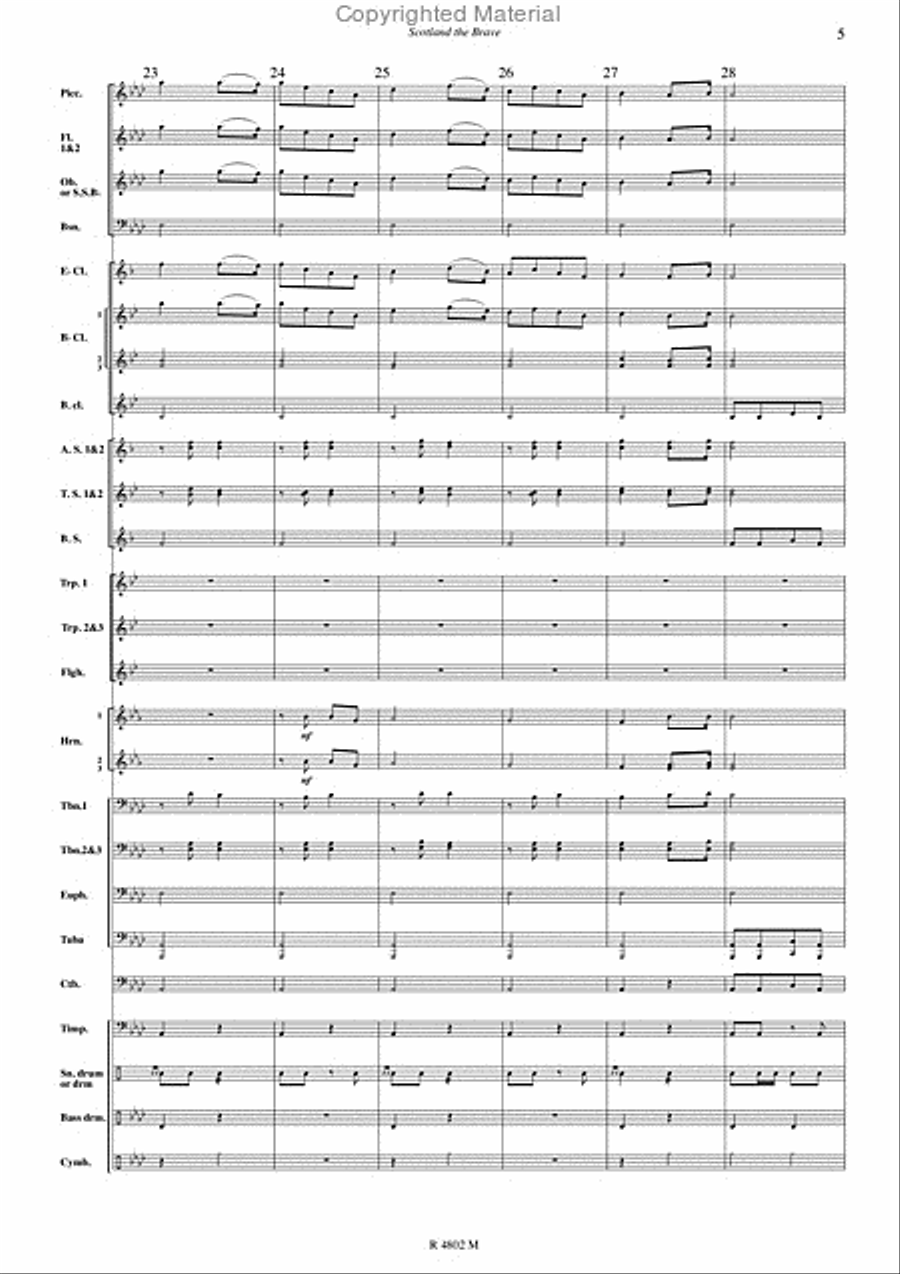 Scotland The Brave Concert Band scores gallery preview page 6