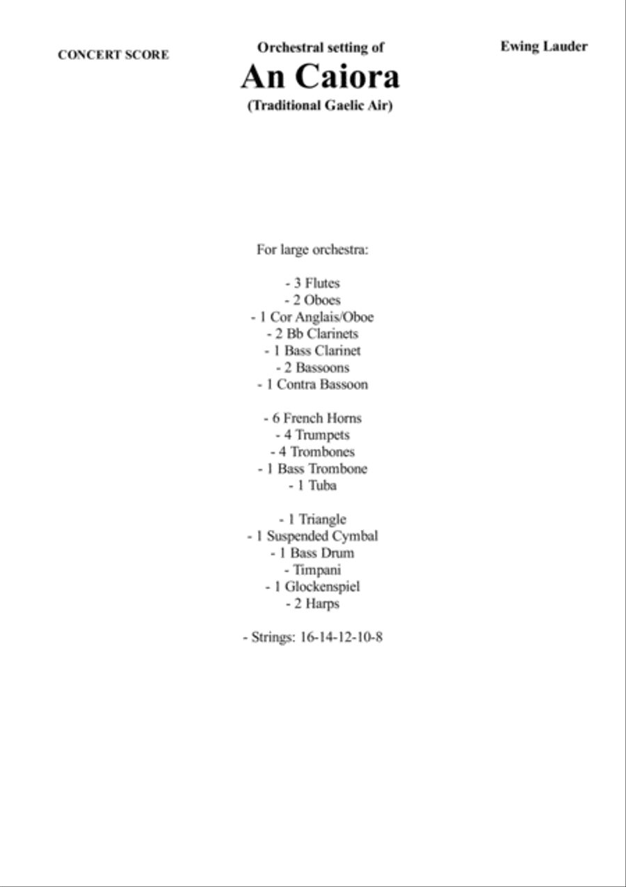An Caiora An Caiora Full Orchestra scores gallery preview page 1
