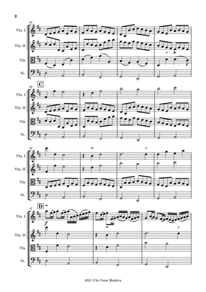 Pachelbel's Canon in D - String Quartet (Full Score) - Score Only image number null