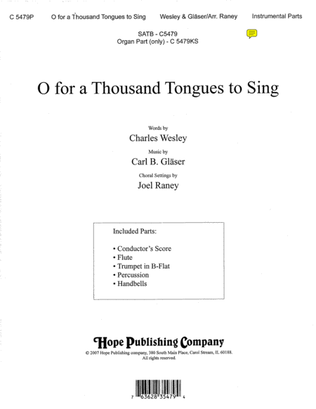 Book cover for O for a Thousand Tongues to Sing