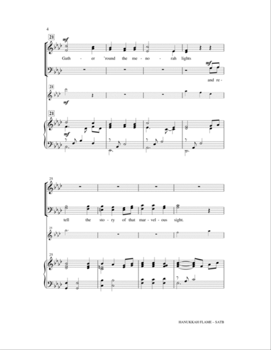 Hanukkah Flame 4-Part scores gallery preview page 4