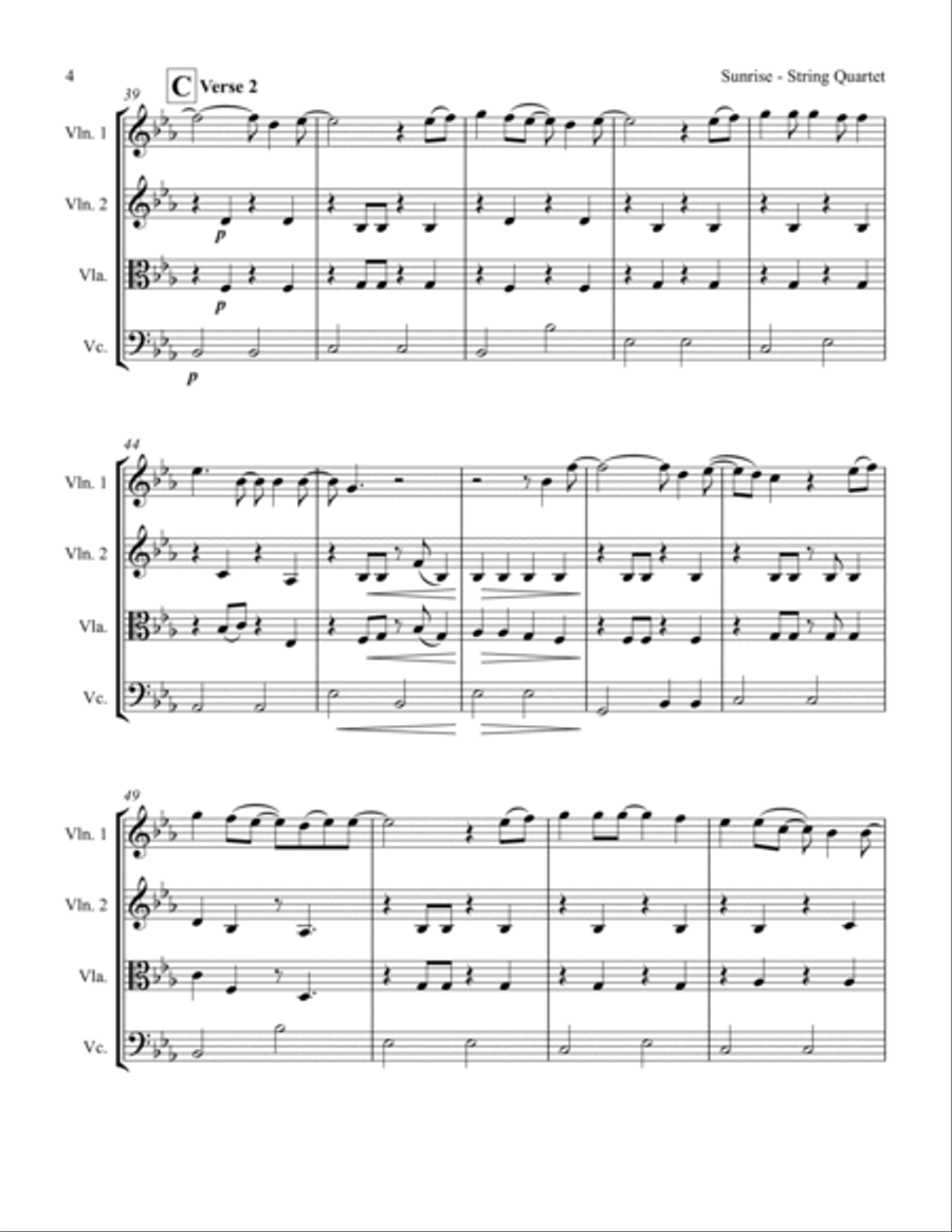 Sunrise String Quartet scores gallery preview page 6