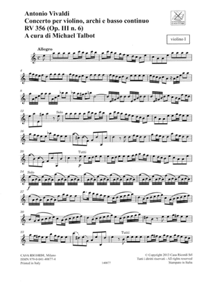 Concerto A Minor, RV 356, Op. III, No. 6